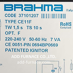 BRAHMA TYPE CE11F TW 1,5s TS 10s